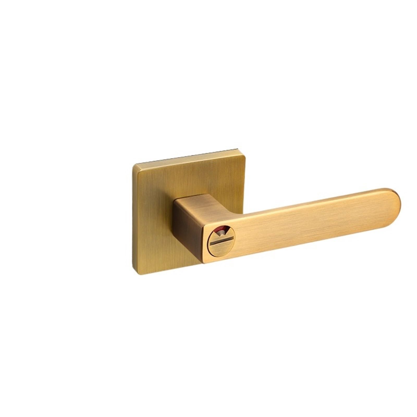 Yshiuol Yellow Bronze Door Handles Bathroom Three-Pole Lock With Red And Green Indicator Indoor Door Handle Single Tongue For Home And Office(Yellow Bronze)