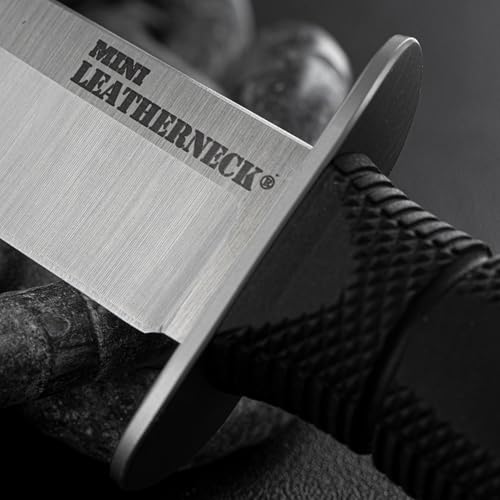 Image of Cold Steel Mini Leatherneck TANTO POINT Compact Lightweight 3.5 inch 8CR13MOV Steel Fixed Blade Outdoor Hunting Utility Knife, 3.25 inch Textured Ergonomic KRAY-EX HANDLE, SECURE-EX SHEATH