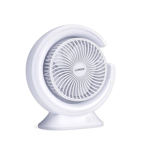 Image of Luker AVENTUS Rechargeable Table Fan Portable 5W Fan with 3Speed Control Up to 1800RPM USB Type-C Charging Silent 5hr Runtime 3LED Color Mode 150mm Airflow for Home Office Desk (New Launch, 1yr Wrnty)