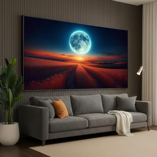Tableau de pleine lune pour habiller un grand mur vide