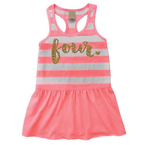 Bump and Beyond Designs Girls Fourth Birthday Dress, Four Summer Dress