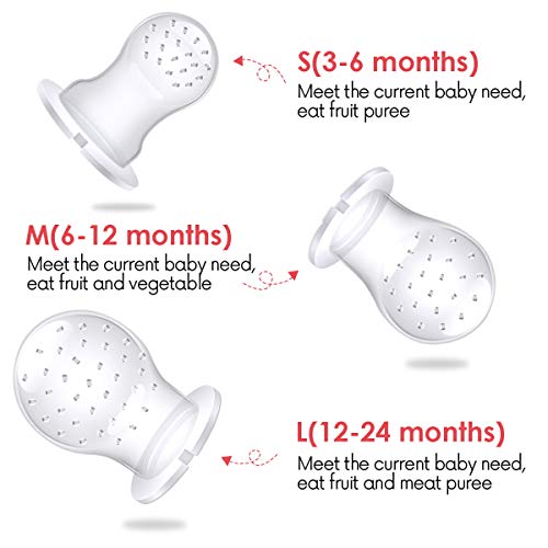 ANGELBLISS Baby Fruit Feeder Pacifier - Fresh Food Feeder, Infant Fruit Teething Toy for 3-24 Months Toddlers & Kids (Green/Purple 2 Pack) BPA Free, CPC Certified, 2 Count (Pack of 1)