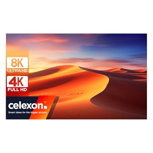 celexon Expert PureWhite Rahmen-Leinwand 90 | 200x112 cm 16:9 | schmaler, mattweiße 4K, Full-HD Frame für Heimkino-Projektionen mit Ihrem Beamer oder für das Büro | zur dezenten Wandmontage