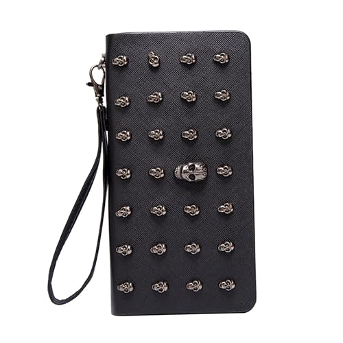 Fashionable Long Zipper Wallet for Women Large Capacity Cash Holder Coin Purse Black Secure Handheld Purse for Outdoors