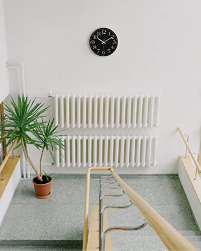 Jofomp Wooden Glow In The Dark Clock, 12 Inch Silent Non-Ticking Battery Operated Clock, Energy-Absorbing Luminous Numerals And Hands, Lighted Wall Clock Decoration For Bedroom Living Room #TOP2