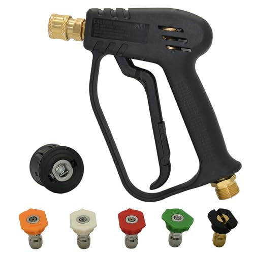 DANCINGBOAR Pistola de Lavado de Alta Presión, 5000 PSI Pistola de Espuma para Lavadora a Presión con 5 Boquillas de Pulverización, M22 14mm a Conector Rápido para Karcher Manguera Lavado de Coches