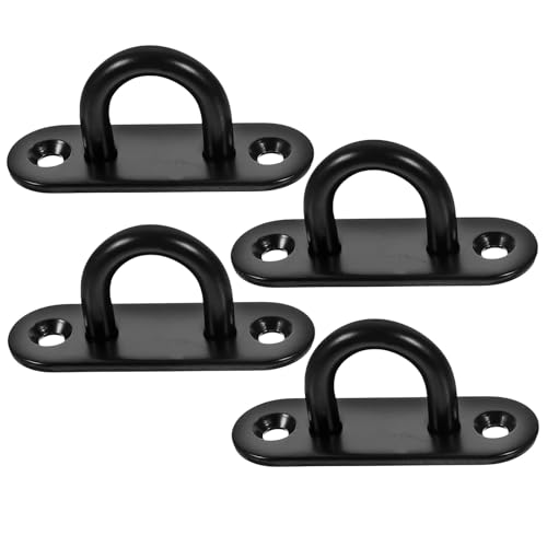 WOONEKY 4個 ステンレス製壁面 天井用型フック 耐食性高耐久パッドアイプレート 吊り下げ簡単 多用途固定具