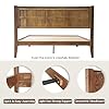 King Size Platform Bed Frame with Headboard & Footboard, 12 Solid Wood Strong Slats, Center Metal Legs, Noise-Free & Slip-Free Design, Easy Assembly, No Box Spring Needed, Walnut Finish UPK-37 #5