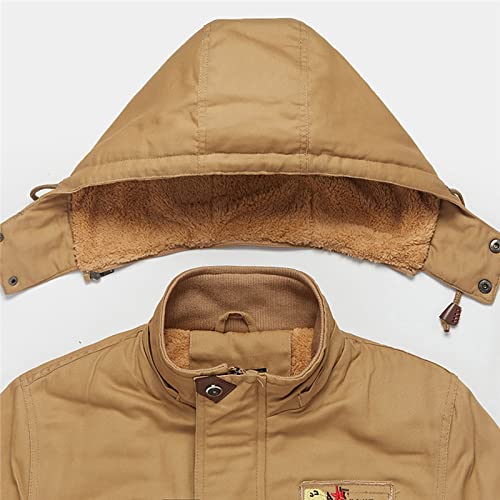 Manteaux isolés pour homme coton chaud hiver veste zippée kaki - 4