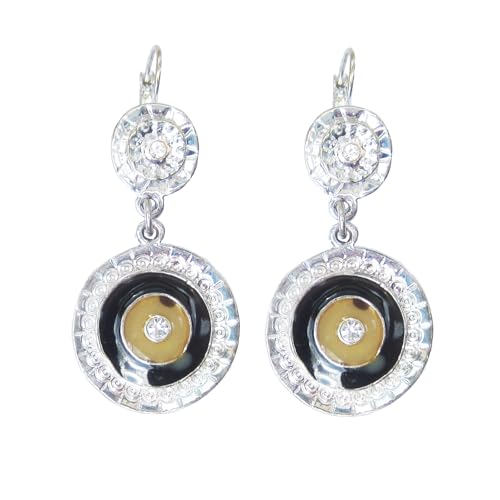 Boucles d'oreilles en argent et strass brillants pour femme