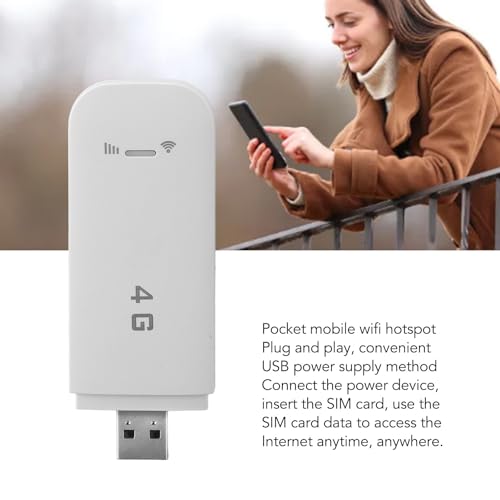 Image of Generic 4G LTE USB Portable WiFi Router, Support 10 Devices WPA WPA2 WiFi Encryption, with SIM Card Slot for Cell Phones Tablets Laptops Computers Smart TVs (White)