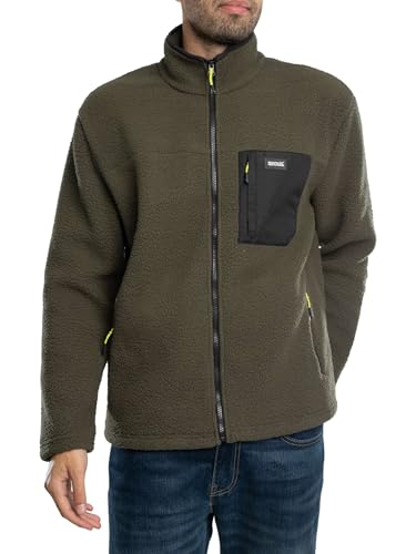 Regatta Mens Frankie Full Zip Borg Fleece Jacket - Dark Khaki - 3XL