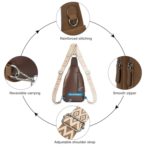 Image of CLUCI Crossbody Bags for Women Men,Leather Sling Bag Cross Body Backpack for Woman Gifts for Women Birthday Unique
