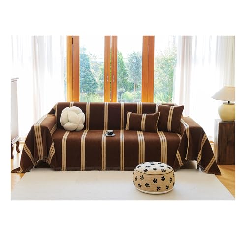 Meicynhoger Housse de Canapé Clic Clac Réversible 3 Places 260x180 cm,Couverture en Chenille Épais Anti-déchirure pour Familles avec Chiens et Chats...