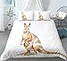 REALIN Cartoon Kangaroo Bedding Kangaroo Australia Animals Duvet Cover Set Girl Boy Kids Bed Sets 2/3/4PCS Quilt Covers/Sheets/Pillow Shams,Twin/Full/Queen/King (A,Full-200x229cm-4PCS)