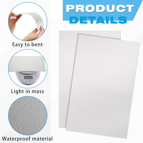 Image of Therwen 10 Pcs Aluminum Flashing Roof Sheet 5 x 7 Inch, White