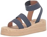 Matière textile Lucky Brand Samella Sandales compensées compensées pour femme, denim, 35.5 EU