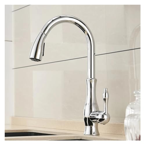 Robinet de mélange d'eau à levier fluide avec bec rotatif complet