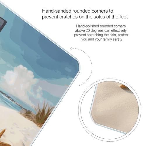 Báscula Digital de Baño Tema Playa con Plataforma Amplia miniatura 4