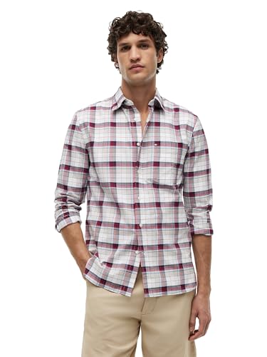 Image of Tommy Hilfiger Men's Long Sleeve Oxford Shirts in Regular Fit, Men's Button Down Shirts, Also Available in Big and Tall