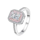 [Funkelnder im Labor gezüchteter Diamant] - Dieser Verlobungsring aus poliertem und hochwertigem Metall, ebenfalls mit glänzendem Lab Created Diamond, der so hart und glänzend wie natürlicher Diamant ist, glänzt heller und sieht aus wie echte Diamanten. Es kann sich um einen Verlobungsring, einen Verlobungsring oder einen Ehering handeln. Sie werden charmant und attraktiv sein, wenn Sie es tragen.