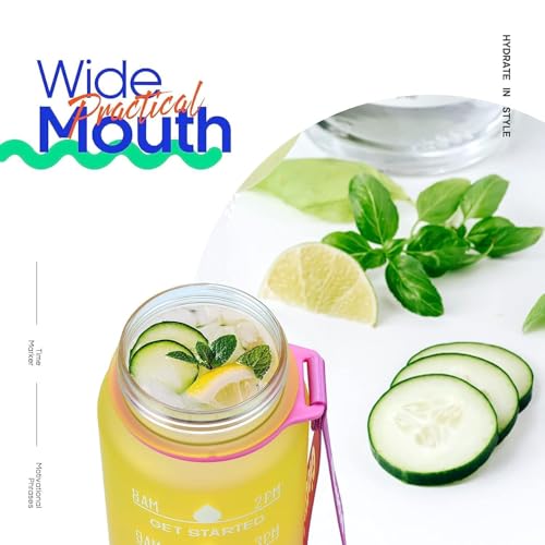 Image of Water Bottles Sipper Bottle For Adults, Kids,Unbreakable Motivational Water Bottle Time Mark Sipper With Straw & Time For Gym Office School Home Water Bottle for Kids