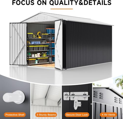 Image of Polar Aurora Outdoor Storage Shed White 8x12 FT