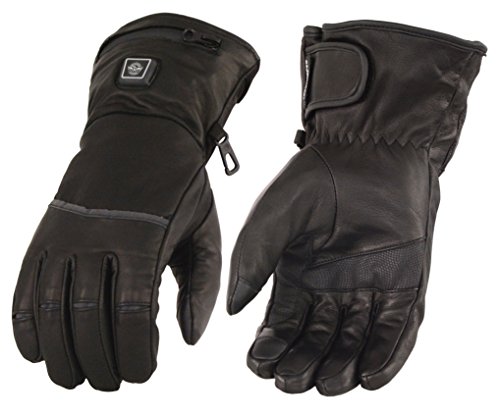 Milwaukee Leather Men's Heated Gantlet Glove w/Touch Screen-Black-X-Large