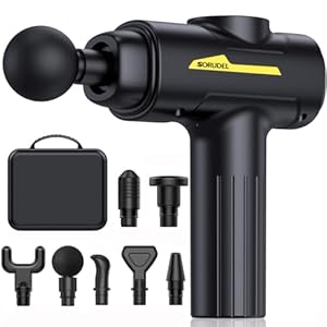 Massage Gun,Massage Gun Deep Tissue for Pain Relief with 7 Massage Heads & 6 Speeds and Carrying Case (Black)