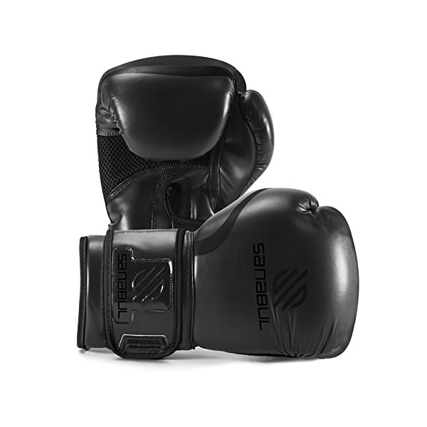 Sanabul-Essential-Gel-Boxing-Kickboxing-Punching-Bag-Gloves Sanabul Essential Gel Boxing Gloves | Pro-Tested Kickboxing Gloves for Men and Women | Ideal for Boxing, MMA, Muay Thai, and Heavy Bag Training All Black, 12 oz