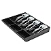 Cash Drawer Register Insert Tray Replacement Cashier Four Box with Metal Clip for Supermarket Hotel Hospital ABS Black White Pink 32.2 * 24.5 * 3.5cm (Black)