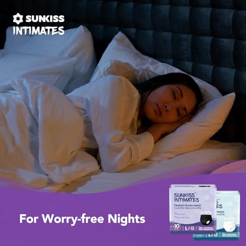 SUNKISS INTIMATES Einweg-Menstruationshöschen für Frauen mit starker Blutung, Unparfümierte Wochenbett Unterwäsche, Schwarz, Größe XXL, 10 Stück