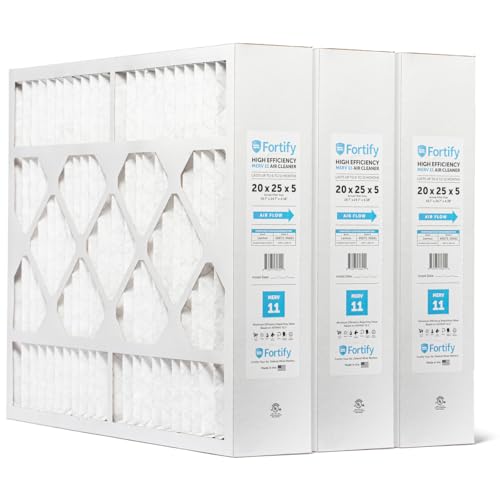 Image of Fortify 20x25x5 MERV 11 Replacement for Lennox X6673, X6661 HVAC Furnace Filter. (3-Pack) Actual Size: 19.7 x 24.7 x 4.38