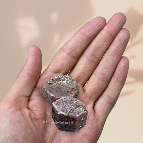 Image of Amazing Gemstone 2 Pieces Ruby Raw Crystals and Healing Stones, Natural Rocks for Tumbling and DIY Raw Stones and Crystals