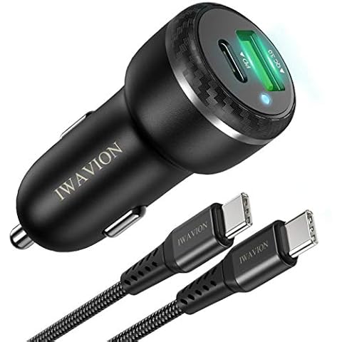 Cargador de Coche IWAVION USB Tipo C Quick Charge 3.0&PD 36W Cover