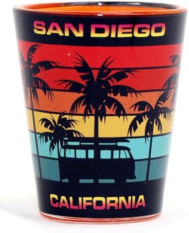 San Diego California Retro Line Shot Glass image 4
