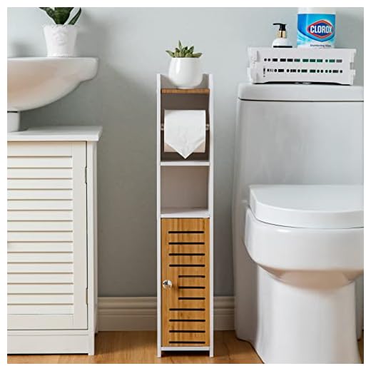 AOJEZOR Portarrollos de Papel higiénico Independiente, Almacenamiento de Papel higiénico, Estante de baño, gabinete de Inodoro para Espacios pequeños