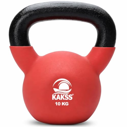 Image of Kakss neoprene Half Coating Red 10 kg Kettle Bell for Gym & Workout (Proudly Made in India)