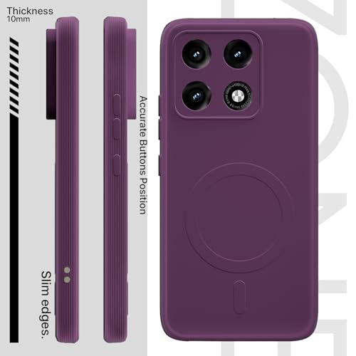 Image of Pikkme Back Cover for Motorola Moto Edge 70 Pro 5G Soft Matte Silicone Mag-Safe Design (Mag-Safe Not Support) Camera Protection | Slim Fit Bumper Cover (Purple)
