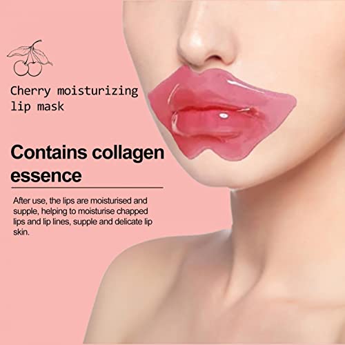 Cherry Lip Mask 5 Pack Collagen Crystal Gel Lip Care Masks, Moisturizing Lips Essence For Firms Hydrates Lips, Anti Chapped & Anti-Aging, Reduces Lip Lines, Remove Dead Skin #TOP4