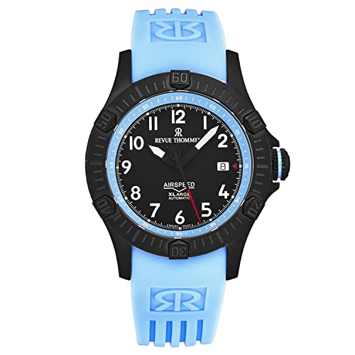 Men's 'Air Speed' Black Dial Blue Rubber Strap Automatic Watch 16070.4775