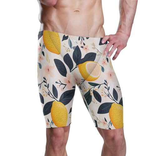 UMIRIKO Lemon Swim Jammers for Men Swimsuits Athletic Swimwear 3XL 202b8173