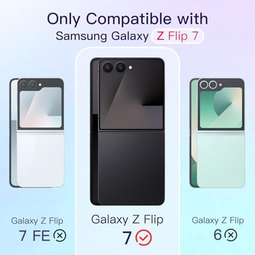Image of JETech Magnetic Case for Samsung Galaxy Z Flip 7 2025 Compatible with MagSafe, Non-Yellowing Transparent Hard PC Protective Phone Cover, Anti-Scratch (Black)