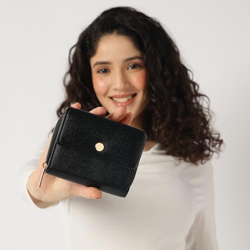 Image of Fastrack Women's Mini Organizer Wallet | Flap Closure, Tri-Fold Design, Zip Coin Pocket, Card & Cash Slots | Compact & Organized | 6 Months Warranty