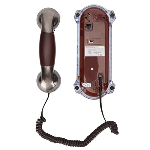 Teléfono vintage europeo de pared con cable y luz miniatura 7