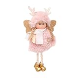 Einfach aufzuhängen: Jeder Weihnachtselch-Engel-Puppenanhänger ist mit einer Schutzhülle und einem Umhängeband auf der Oberseite zum einfachen Aufhängen entworfen, eine schöne Dekoration für Ihr Fenster, Tür, Weihnachtsbaum, schafft eine romantische und süße Atmosphäre, bringt eine festliche und angenehme Atmosphäre.
