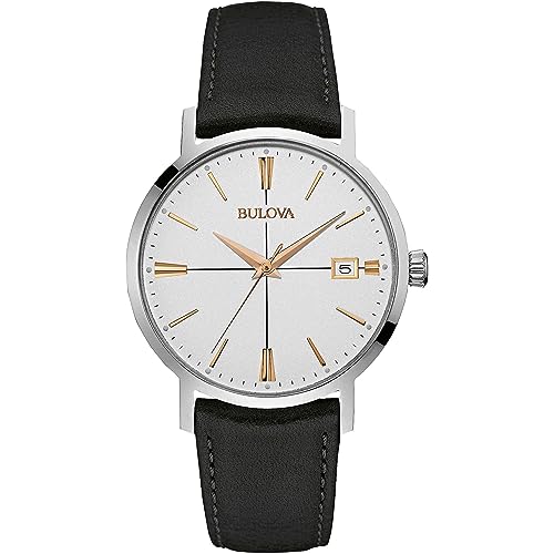 Bulova Reloj Analogico para Hombre de Cuarzo con Correa en Piel S...