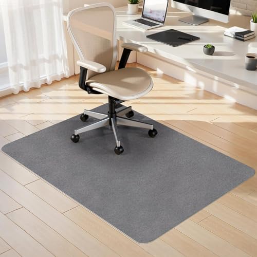 Image of Sycoodeal Office Chair Mat for Hardwood Floor,Slip Resistant Floor Mat for Office Computer Gaming Chair,Heavy Duty Floor Protector for Rolling Chairs,Easy to Clean,Grey(36 inchx55 inch)