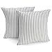 FILU Kissenbezug 40 x 40 cm 2er Pack (Farbe wählbar) Grau/Weiß gestreift - Kissenhülle, Kissen, Sofakissen, Dekokissen, Sitzkissen, 100% Baumwolle, Deko für jeden Raum, Garten und Terrasse