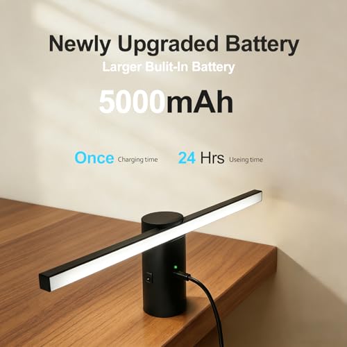 Image of ZitoStory Battery Operated Picture Light with Remote,Wireless Dimmable Art Lights for Paintings Rechargeable Gallery Light Artwork Lighting for Canvas, Portrait (Black,15.35'' Inch)